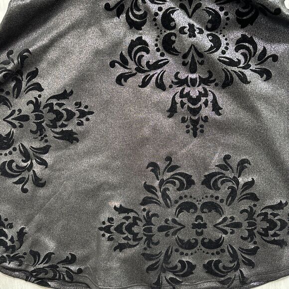 Fairygoth Silver And Black dress Velvet Design Fit and Flare Whimsigoth SZ XL - Picture 11 of 12